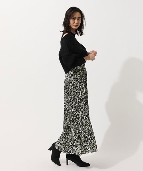 AZUL by moussy(アズールバイマウジー)の「BOUQUET FLOWER PLEATS SKIRT / ブーケフラワープリーツスカート(スカート・レディース・ブラック系その他/イエロー系その他・SMALL/MEDIUM)」の7枚目の写真