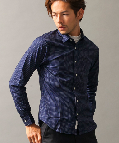 BEAUTY&YOUTH UNITED ARROWS(ビューティーアンドユースユナイテッドアローズ)の「BY ピン/ドット レギュラーカラー シャツ ◆(シャツ/ブラウス・メンズ・ネイビー/ホワイト/コバルトブルー・LARGE/MEDIUM/SMALL/X-LARGE/X-SMALL)」の1枚目の写真