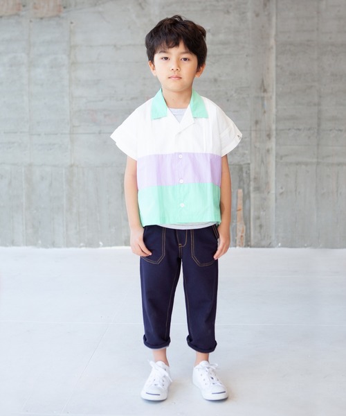 RAGMART（ラグマート）の「オープンカラーシャツ（シャツ/ブラウス・キッズ・サックスブルー/オフホワイト・90cm）」の4枚目の写真