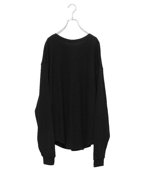 MinoriTY（マイノリティ）の「メンズ長袖ビッグシルエットワッフル2WAYロンT【ヘンリーネック⇔クルーネック】（Tシャツ/カットソー・メンズ・ブラック/グレー/モカ・M/L）」の8枚目の写真