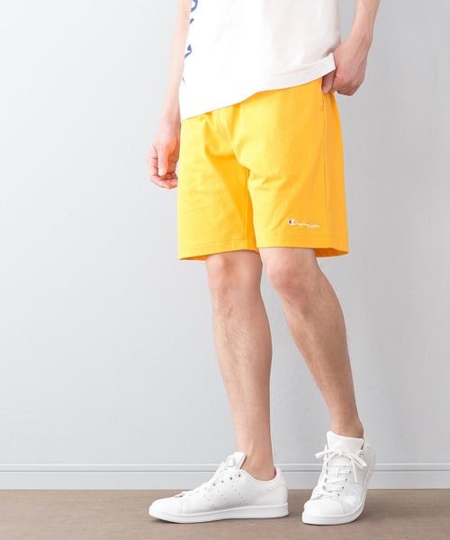 Champion(チャンピオン)の「【CHAMPION/チャンピオン】ルームウェア&ワンマイルコーデベストセラーアイテム 柔らか感触のワンポイントロゴ入りスウェットショーツ C3-P501(スウェットパンツ・メンズ・ホワイト/チャコールグレー/ブラック/ネイビー/グレー/レッド/ピンク/イエロー/ブルー/オリーブ/ブラウン・MEDIUM/LARGE/X-LARGE/SMALL/XX-LARGE)」の9枚目の写真