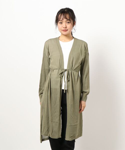 Bou Jeloud(ブージュルード)の「さらさら素材◆袖ラインロングカーディガン(カーディガン/ボレロ・レディース・ライトグレー/ブラック/ベージュ/グレー/オフホワイト/カーキ/サンドベージュ・FREE)」の7枚目の写真