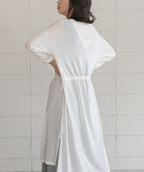 Bou Jeloud(ブージュルード)の「さらさら素材◆袖ラインロングカーディガン(カーディガン/ボレロ・レディース・ライトグレー/ブラック/ベージュ/グレー/オフホワイト/カーキ/サンドベージュ・FREE)」の11枚目の写真