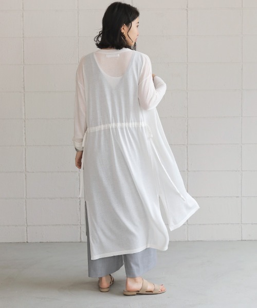 Bou Jeloud(ブージュルード)の「さらさら素材◆袖ラインロングカーディガン(カーディガン/ボレロ・レディース・ライトグレー/ブラック/ベージュ/グレー/オフホワイト/カーキ/サンドベージュ・FREE)」の12枚目の写真