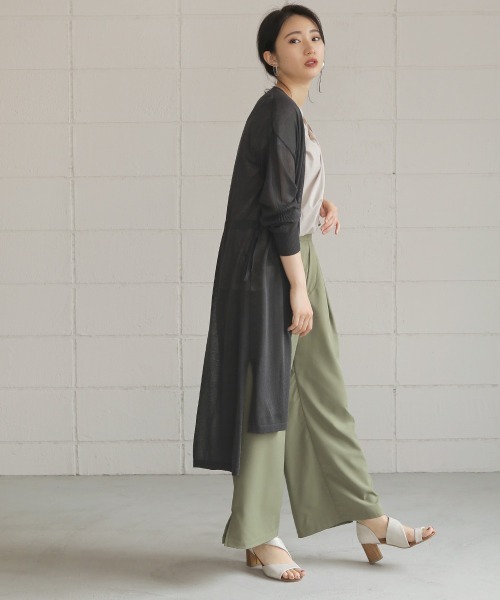 Bou Jeloud(ブージュルード)の「さらさら素材◆袖ラインロングカーディガン(カーディガン/ボレロ・レディース・ライトグレー/ブラック/ベージュ/グレー/オフホワイト/カーキ/サンドベージュ・FREE)」の15枚目の写真