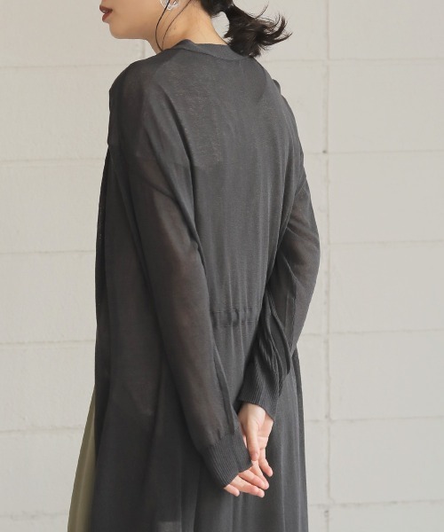 Bou Jeloud(ブージュルード)の「さらさら素材◆袖ラインロングカーディガン(カーディガン/ボレロ・レディース・ライトグレー/ブラック/ベージュ/グレー/オフホワイト/カーキ/サンドベージュ・FREE)」の16枚目の写真