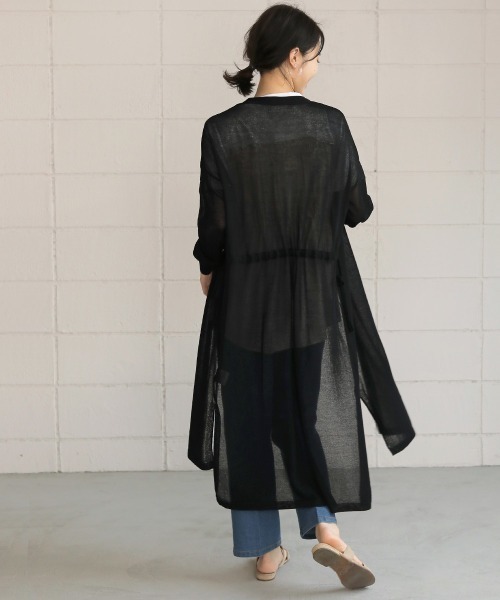 Bou Jeloud(ブージュルード)の「さらさら素材◆袖ラインロングカーディガン(カーディガン/ボレロ・レディース・ライトグレー/ブラック/ベージュ/グレー/オフホワイト/カーキ/サンドベージュ・FREE)」の20枚目の写真