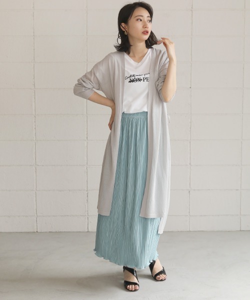 Bou Jeloud(ブージュルード)の「さらさら素材◆袖ラインロングカーディガン(カーディガン/ボレロ・レディース・ライトグレー/ブラック/ベージュ/グレー/オフホワイト/カーキ/サンドベージュ・FREE)」の21枚目の写真