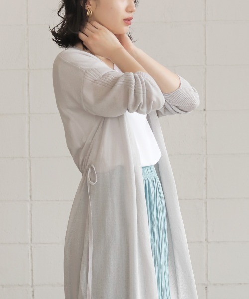 Bou Jeloud(ブージュルード)の「さらさら素材◆袖ラインロングカーディガン(カーディガン/ボレロ・レディース・ライトグレー/ブラック/ベージュ/グレー/オフホワイト/カーキ/サンドベージュ・FREE)」の22枚目の写真