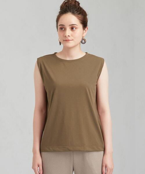 green label relaxing（グリーンレーベルリラクシング）の「[吸水速乾/エアラブルシック] CFC ノースリーブ プルオーバー カットソー（タンクトップ・レディース・オフホワイト/イエロー/オリーブ/ブラック/ライトブルー・FREE）」の9枚目の写真