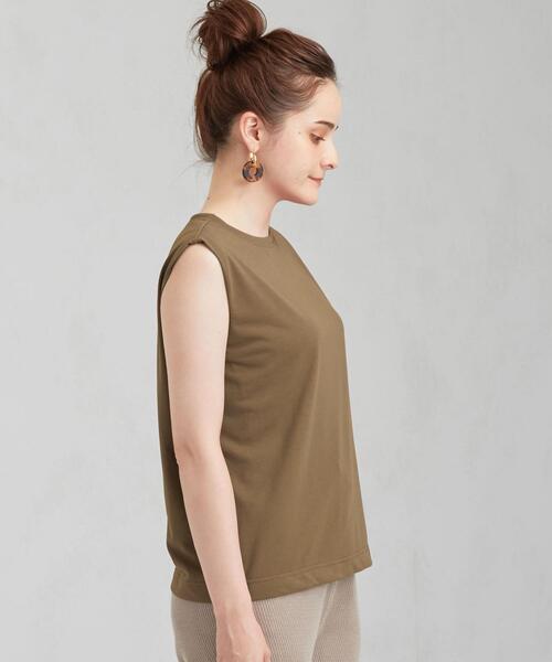 green label relaxing（グリーンレーベルリラクシング）の「[吸水速乾/エアラブルシック] CFC ノースリーブ プルオーバー カットソー（タンクトップ・レディース・オフホワイト/イエロー/オリーブ/ブラック/ライトブルー・FREE）」の10枚目の写真