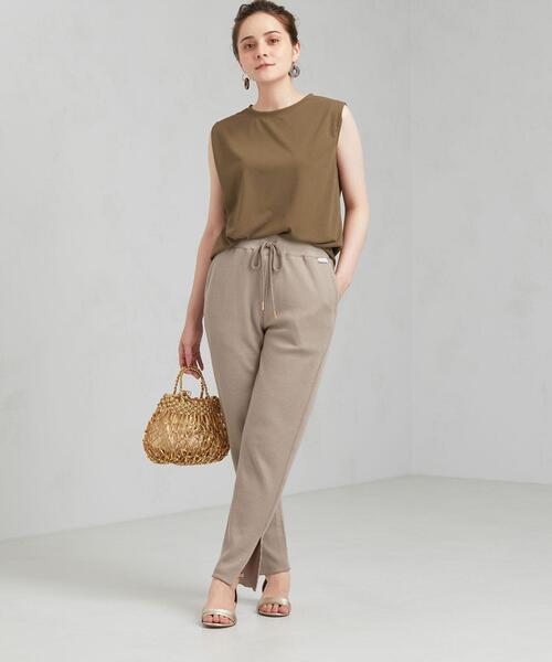 green label relaxing（グリーンレーベルリラクシング）の「[吸水速乾/エアラブルシック] CFC ノースリーブ プルオーバー カットソー（タンクトップ・レディース・オフホワイト/イエロー/オリーブ/ブラック/ライトブルー・FREE）」の6枚目の写真