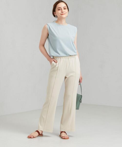 green label relaxing（グリーンレーベルリラクシング）の「[吸水速乾/エアラブルシック] CFC ノースリーブ プルオーバー カットソー（タンクトップ・レディース・オフホワイト/イエロー/オリーブ/ブラック/ライトブルー・FREE）」の21枚目の写真