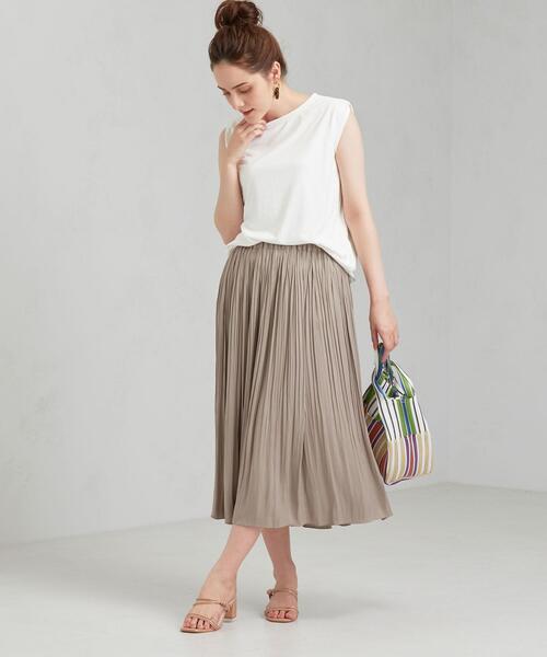 green label relaxing（グリーンレーベルリラクシング）の「[吸水速乾/エアラブルシック] CFC ノースリーブ プルオーバー カットソー（タンクトップ・レディース・オフホワイト/イエロー/オリーブ/ブラック/ライトブルー・FREE）」の22枚目の写真