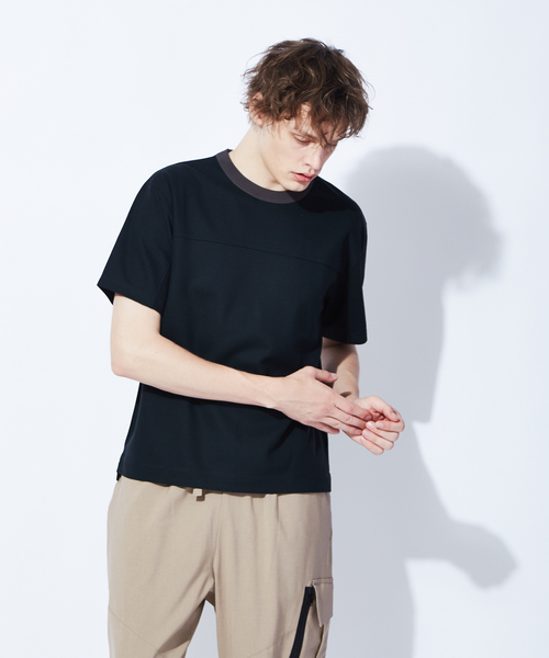 ABAHOUSE（アバハウス）の「リンクスジャージTシャツ（Tシャツ/カットソー・メンズ・ホワイト/キャメル/グリーン・44/48/46）」の2枚目の写真