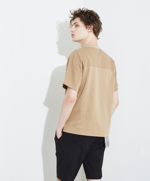 ABAHOUSE（アバハウス）の「リンクスジャージTシャツ（Tシャツ/カットソー・メンズ・ホワイト/キャメル/グリーン・44/48/46）」の6枚目の写真