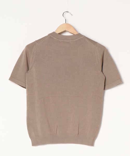 AMERICAN HOLIC（アメリカンホリック）の「クルーネック5分袖ニットプルオーバー ＊〇（ニット/セーター・レディース・ネイビー/グリーン/ピンク/モカ/ブラック/イエロー/ブラウン/アイボリー・M/L）」の9枚目の写真