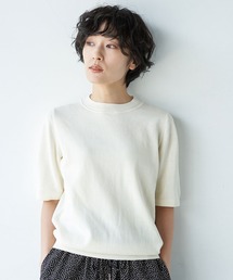 AMERICAN HOLIC | クルーネック5分袖ニットプルオーバー ＊〇(ニット/セーター)