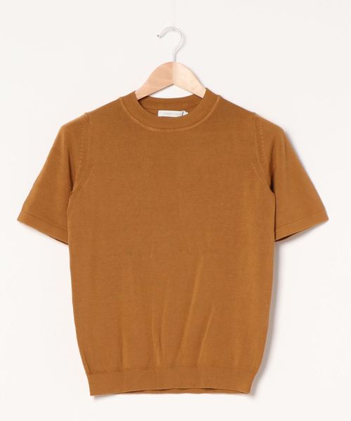 AMERICAN HOLIC（アメリカンホリック）の「クルーネック5分袖ニットプルオーバー ＊〇（ニット/セーター・レディース・ネイビー/グリーン/ピンク/モカ/ブラック/イエロー/ブラウン/アイボリー・M/L）」の12枚目の写真