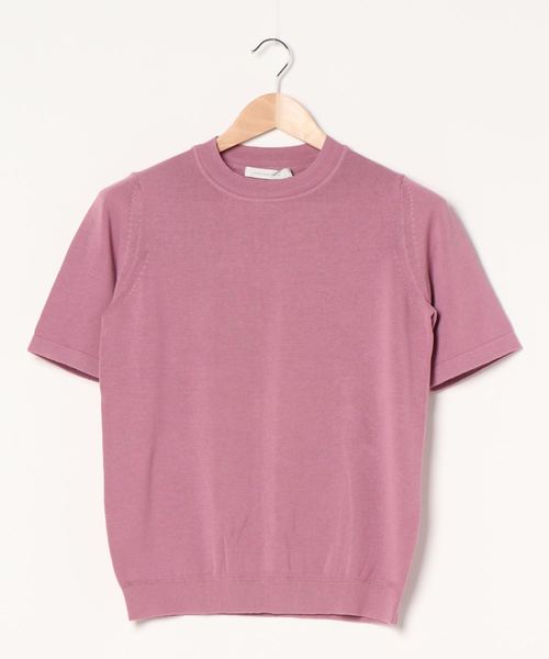 AMERICAN HOLIC（アメリカンホリック）の「クルーネック5分袖ニットプルオーバー ＊〇（ニット/セーター・レディース・ネイビー/グリーン/ピンク/モカ/ブラック/イエロー/ブラウン/アイボリー・M/L）」の13枚目の写真