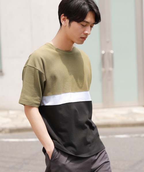 LAKOLE（ラコレ）の「3段切替Tシャツ / LAKOLE（Tシャツ/カットソー・メンズ・ブラック/ベージュ/ホワイト・LARGE/MEDIUM）」の3枚目の写真