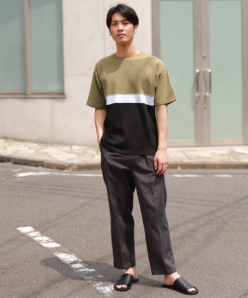 LAKOLE（ラコレ）の「3段切替Tシャツ / LAKOLE（Tシャツ/カットソー・メンズ・ブラック/ベージュ/ホワイト・LARGE/MEDIUM）」の7枚目の写真