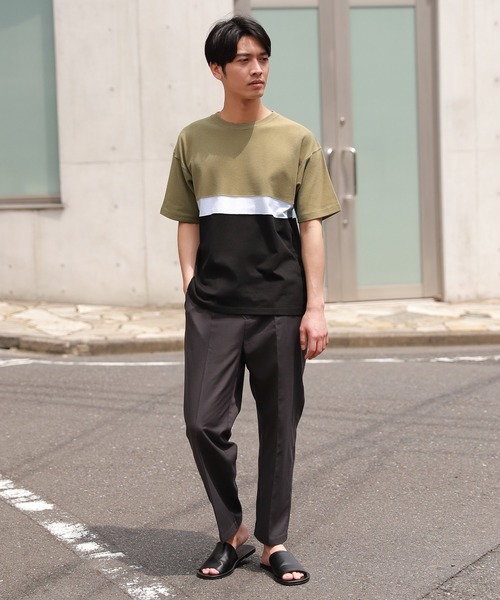 LAKOLE（ラコレ）の「3段切替Tシャツ / LAKOLE（Tシャツ/カットソー・メンズ・ブラック/ベージュ/ホワイト・LARGE/MEDIUM）」の4枚目の写真