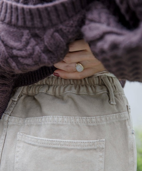 flower（フラワー）の「サニーデイズパンツ 2（デニムパンツ・レディース・ベージュ/ブラウン・FREE）」の8枚目の写真