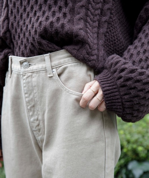 flower（フラワー）の「サニーデイズパンツ 2（デニムパンツ・レディース・ベージュ/ブラウン・FREE）」の12枚目の写真