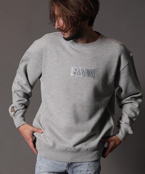 STUD MUFFIN（スタッドマフィン）の「msw843-12ozヘビーウエイト裏毛 3Dワッペン&RELAXフォームPT プルオーバー（スウェット・メンズ・ブラック/杢グレー・2/3/4）」の17枚目の写真