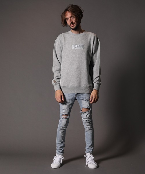 STUD MUFFIN（スタッドマフィン）の「msw843-12ozヘビーウエイト裏毛 3Dワッペン&RELAXフォームPT プルオーバー（スウェット・メンズ・ブラック/杢グレー・2/3/4）」の20枚目の写真