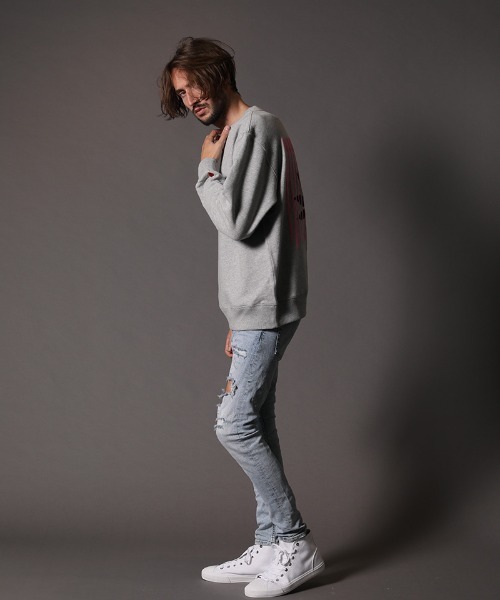STUD MUFFIN（スタッドマフィン）の「msw843-12ozヘビーウエイト裏毛 3Dワッペン&RELAXフォームPT プルオーバー（スウェット・メンズ・ブラック/杢グレー・2/3/4）」の15枚目の写真
