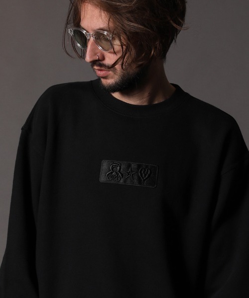 STUD MUFFIN（スタッドマフィン）の「msw843-12ozヘビーウエイト裏毛 3Dワッペン&RELAXフォームPT プルオーバー（スウェット・メンズ・ブラック/杢グレー・2/3/4）」の21枚目の写真