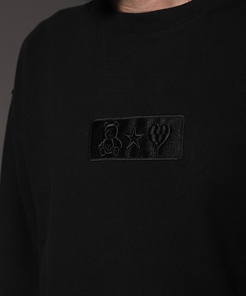 STUD MUFFIN（スタッドマフィン）の「msw843-12ozヘビーウエイト裏毛 3Dワッペン&RELAXフォームPT プルオーバー（スウェット・メンズ・ブラック/杢グレー・2/3/4）」の5枚目の写真