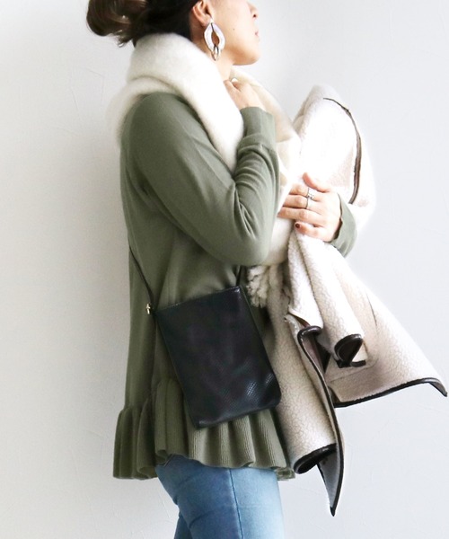 reca（レカ）の「裾フレアニットプルオーバー（ニット/セーター・レディース・ブラック/モカ/カーキ・M）」の3枚目の写真