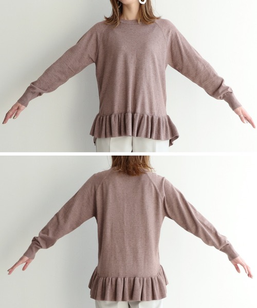 reca（レカ）の「裾フレアニットプルオーバー（ニット/セーター・レディース・ブラック/モカ/カーキ・M）」の9枚目の写真