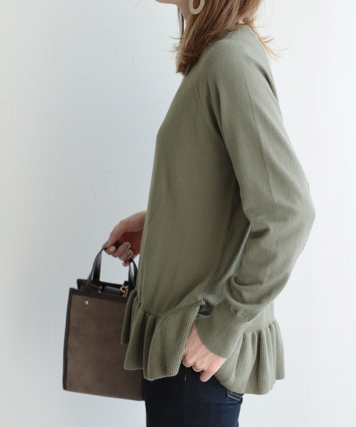 reca（レカ）の「裾フレアニットプルオーバー（ニット/セーター・レディース・ブラック/モカ/カーキ・M）」の21枚目の写真