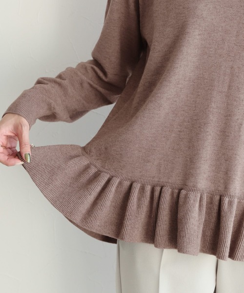 reca（レカ）の「裾フレアニットプルオーバー（ニット/セーター・レディース・ブラック/モカ/カーキ・M）」の15枚目の写真