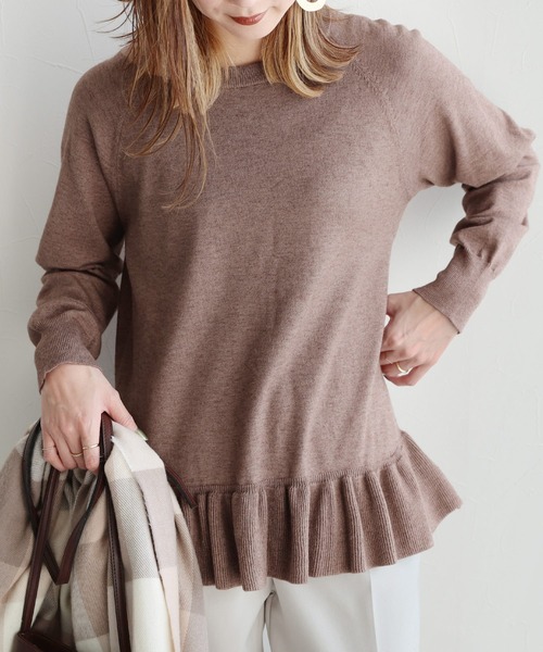 reca（レカ）の「裾フレアニットプルオーバー（ニット/セーター・レディース・ブラック/モカ/カーキ・M）」の8枚目の写真