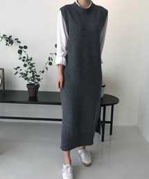 ロング丈ニットベスト