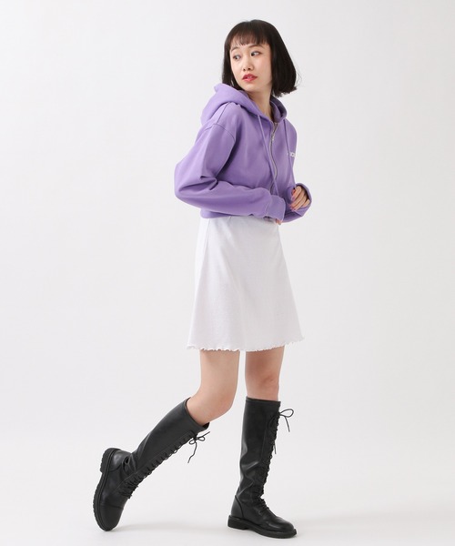 CHUCK（チャック）の「CHUCK／ロゴショートZIPパーカー 2940823（パーカー・レディース・ライトグレー/ライトパープル・FREE）」の9枚目の写真