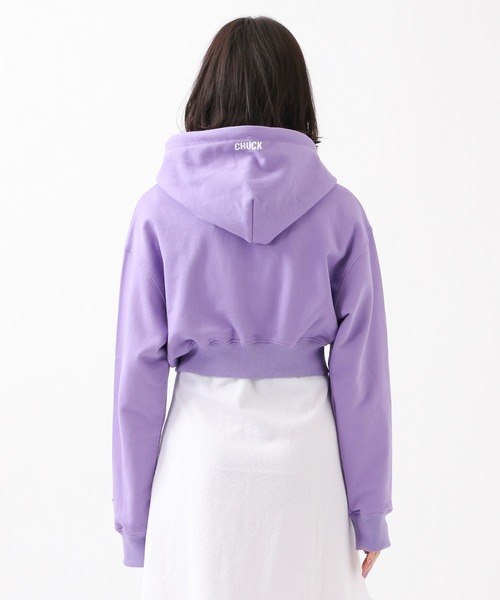CHUCK（チャック）の「CHUCK／ロゴショートZIPパーカー 2940823（パーカー・レディース・ライトグレー/ライトパープル・FREE）」の16枚目の写真