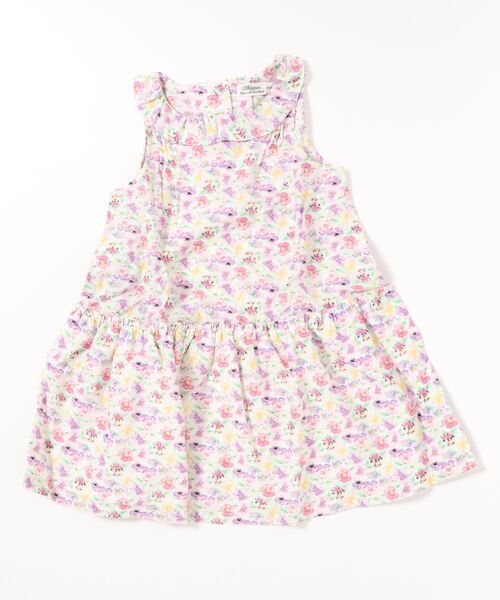 Tappet（タペット）の「[110-150]フラワーバターンフリルワンピース（ワンピース・キッズ・ブルー/ラベンダー・110cm/120cm/130cm/140cm/150cm）」の2枚目の写真