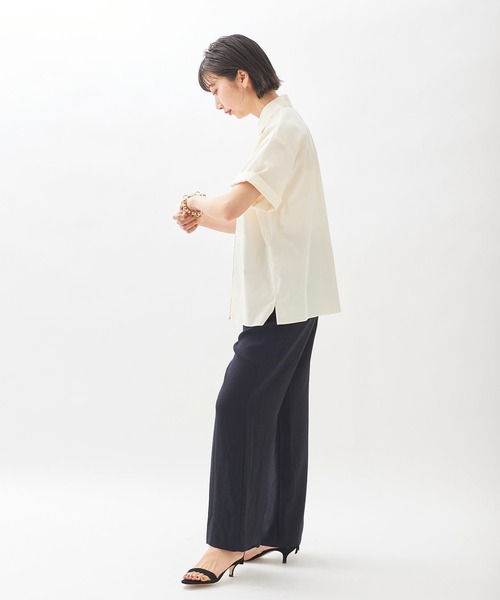 plage(プラージュ)の「half sleeve シャツ◆(シャツ/ブラウス・レディース・ナチュラル/ホワイト/ブルー系その他・FREE)」の8枚目の写真