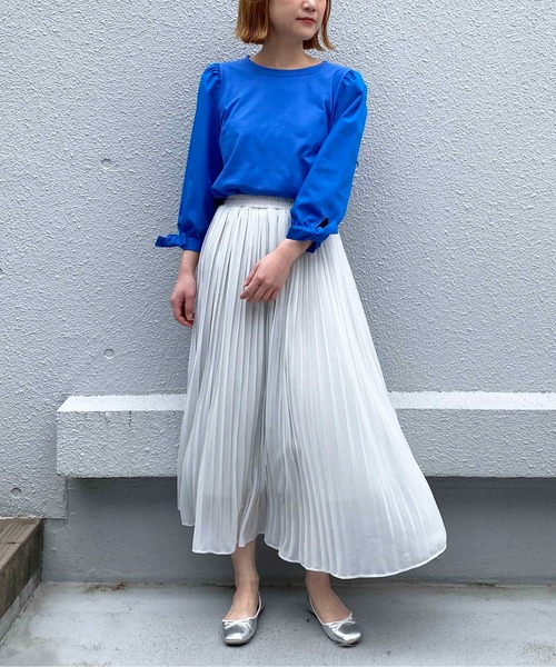 PICCIN(ピッチン)の「シアープリーツスカート(スカート・レディース・ライトグレー/サックスブルー/ライトグリーン・M)」の14枚目の写真