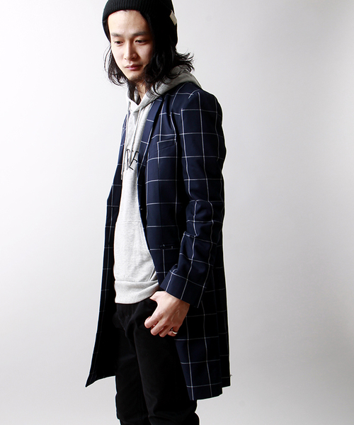 WEGO（ウィゴー）の「WEGO/ノッチドチェスターコート（チェスターコート・メンズ・ブラック/ネイビー/ブルー系その他・LARGE/MEDIUM）」の3枚目の写真