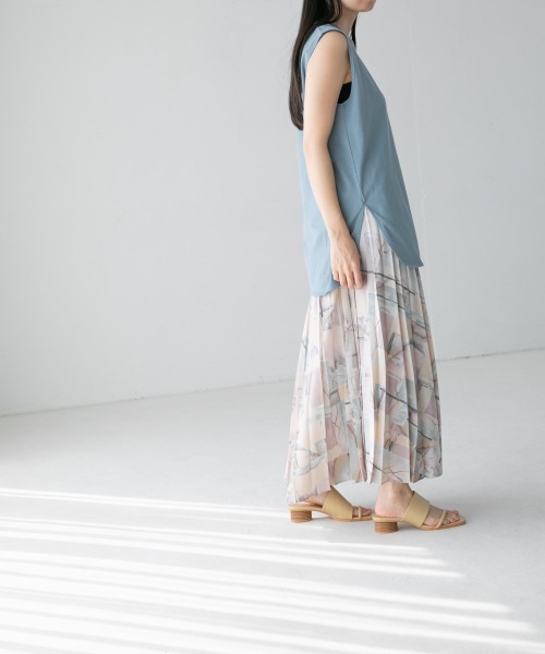 yuw（ユウ）の「アートガラプリーツスカート　945238（スカート・レディース・ベージュ/グレー/ピンク・FREE）」の17枚目の写真