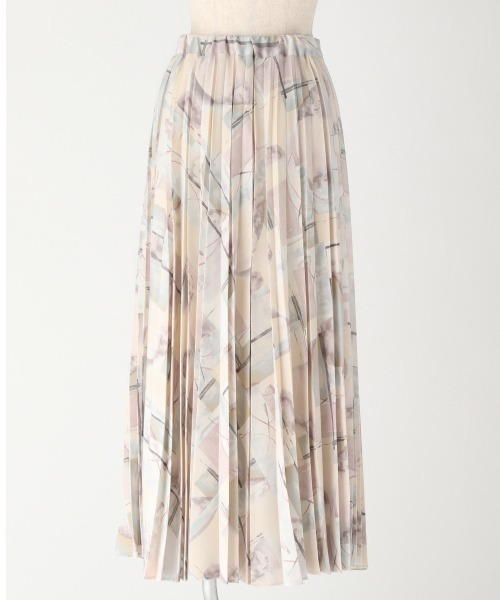 yuw（ユウ）の「アートガラプリーツスカート　945238（スカート・レディース・ベージュ/グレー/ピンク・FREE）」の11枚目の写真