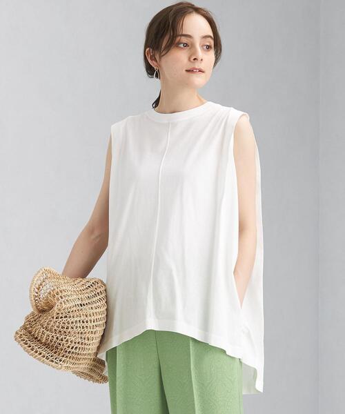 green label relaxing（グリーンレーベルリラクシング）の「CFC VINTAGEライク フレア ノースリーブ カットソー（Tシャツ/カットソー・レディース・ピンク/ダークグレー/ナチュラル・FREE）」の3枚目の写真