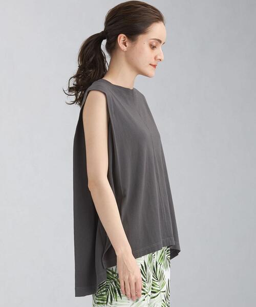 green label relaxing（グリーンレーベルリラクシング）の「CFC VINTAGEライク フレア ノースリーブ カットソー（Tシャツ/カットソー・レディース・ピンク/ダークグレー/ナチュラル・FREE）」の7枚目の写真